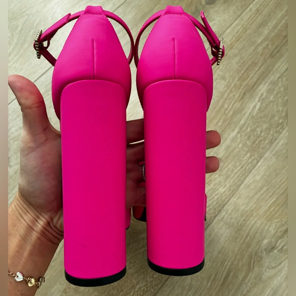 Aldo Double Platform Heeled Shoes in Fuchsia - Picture 10 of 12